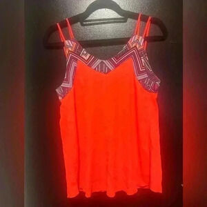 Rue21 Size Small Electric Orange Tank Top Blouse Summer Top Date Night Casual